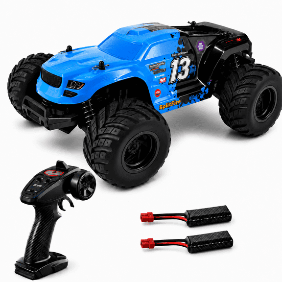 JBeeCtrl RC Cars for Adults 1:18 All Terrain Remote Control Car Toys 36 KPH High Speed 4WD Electric Vehicle w/ 2.4 GHz Remote Control Waterproof Off-Road Monster Truck w/ 2 Batteries-Blue