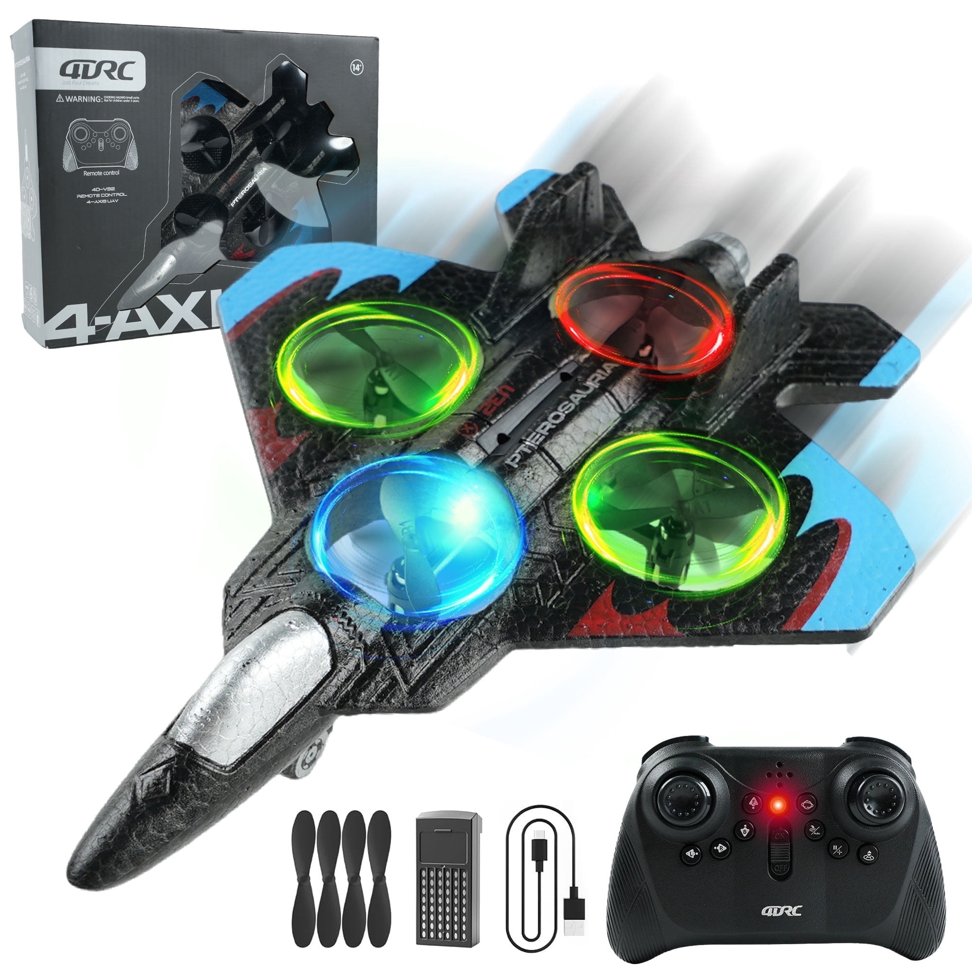 JBeeCtrl RC Planes for Kids 2.4GHZ Remote Control Airplanes for Adults 360° Flip Fighter Jet Toy RC Airplane for Beginners Boy Toys 5-7 8 9 10 11 Year Old Boy Gifts