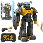 JBeeCtrl RC Robot Toys for Kids Age 5 to 7 Gesture Sensing Smart Robot with Talking, Singing, Dancing, Interactive Touch Sensor Boys Toys 8 to 11 Christmas Birthday Gifts for Boys(Gold)