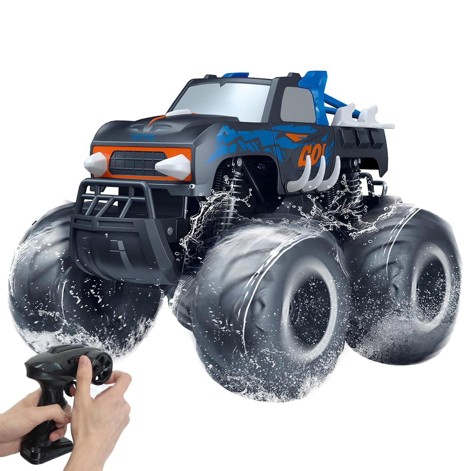 JBeeCtrl Remote Control Car Toys for Boys 1:16 2.4 GHz All Terrain Off-Road RC Truck Waterproof RC Monster Truck Christmas Birthday Gifts for Boys Girls Child Kids Ages 6+（Blue）