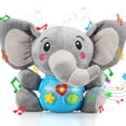 thumbnail image 1 of JBeeCtrl Toy for 1 Year Old Light Up Musical Elephant Plush Toy Soft Stuffed Animal with 12 Songs & Sound Effects 1st Birthday Shower Gift Easter Basket Stuffer, 1 of 9