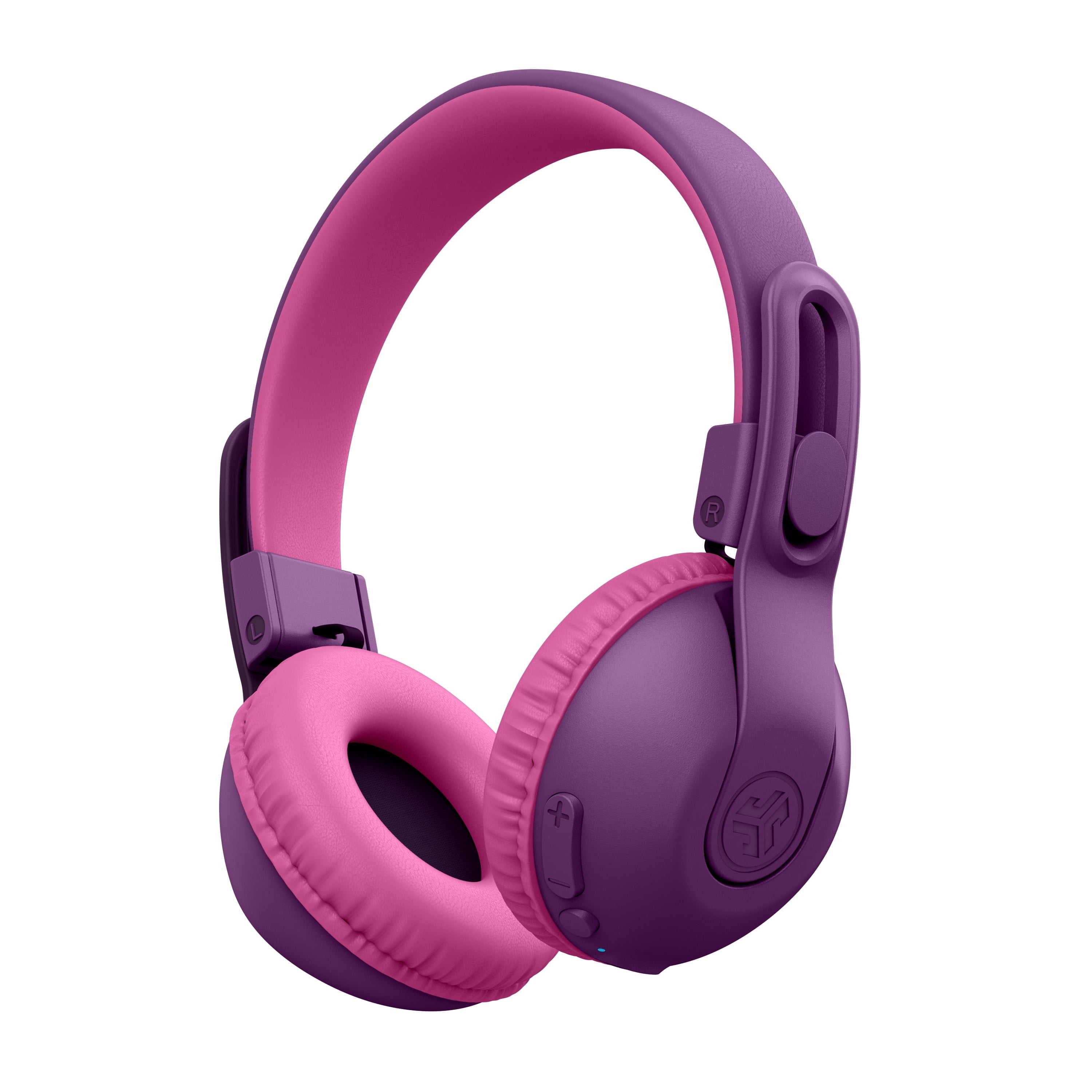 JLab JBuddies Studio 2 On-Ear Kids Wireless Headphones, Purple/Pink, Volume Safe, Folding, Adjustable, Noise Isolation, Mic JLab JBuddies Studio 2 On-Ear Kids Wireless Headphones, Purple/Pink, Volume Safe, Folding, Adjustable, Noise Isolation, Mic