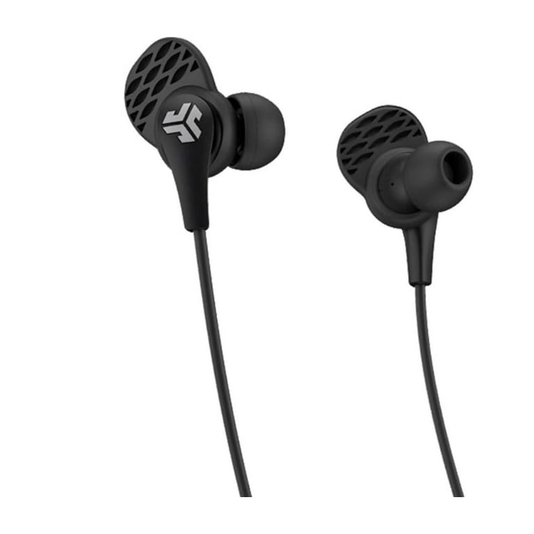 JBuds Pro Bluetooth Wireless Signature Earbuds Black Titanium 10mm Drivers 10 Hour Battery Life Music Controls Noise Isolation Bluetooth 4.1 Extra Gel Tips and Cush Fins Walmart