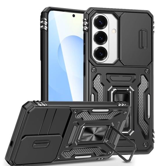 JBuwsdan Case for Samsung Galaxy S26+ Plus,Rotated Ring Kickstand Military Grade Shockproof Full Body Protective Cover for Samsung Galaxy S26 Plus 6.7 Inch - Black