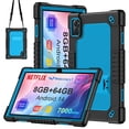 thumbnail image 1 of JBuwsdan Case for TabneraX 10.1 Inch Tablet,Shockproof Kids Friendly Protective Cover Built-in Kickstand with Shoulder Strap Case for TabneraX UTbook 10.1 Inch/AWOW UTBook_14 10.1" Tablet(Black/Blue), 1 of 8