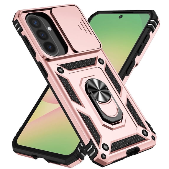 JBuwsdan for Samsung Galaxy A57 Phone Case,Military Grade Rugged with Ring Holder Kickstand Full Body Shockproof Protective Cover for Samsung Galaxy A57 5G - Rose Gold