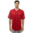 thumbnail image 1 of JC DISTRO Men's Baseball Jersey Button Down Shirts Short Sleeve Sports Uniforms Red XLarge, 1 of 5