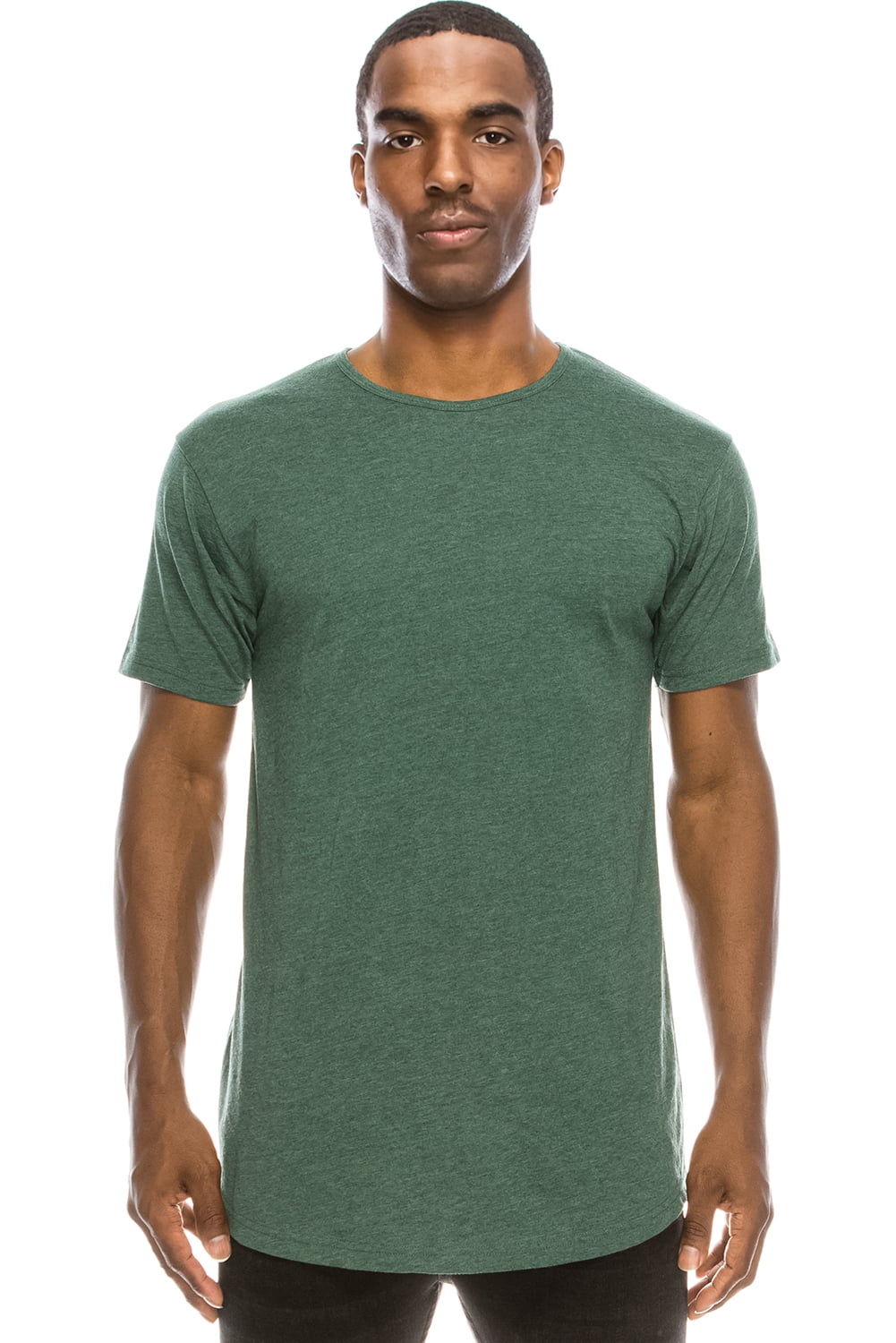 JC DISTRO Men's Hipster Cotton Elong DropCut ScallopTail Short Sleeve