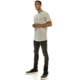 thumbnail image 1 of JC DISTRO Men's Hipster Cotton Longline Drop-Cut Scallop-Tail Short Sleeve Crewneck T-Shirts (upto 3XL) GREYMELANGE XLarge, 1 of 3