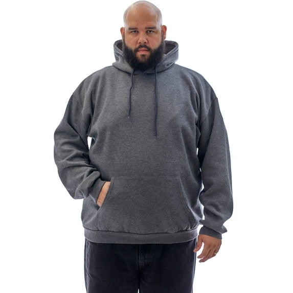 JC DISTRO USA-made Men's Big Size Casual Longsleeve Pullover Hoodie Charcoal BIG2XL