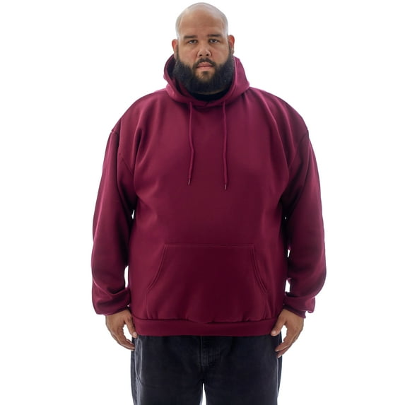 JC DISTRO USA-made Men's Big Size Fashion Longsleeve Pullover Hoodie Burgundy BIG4XL
