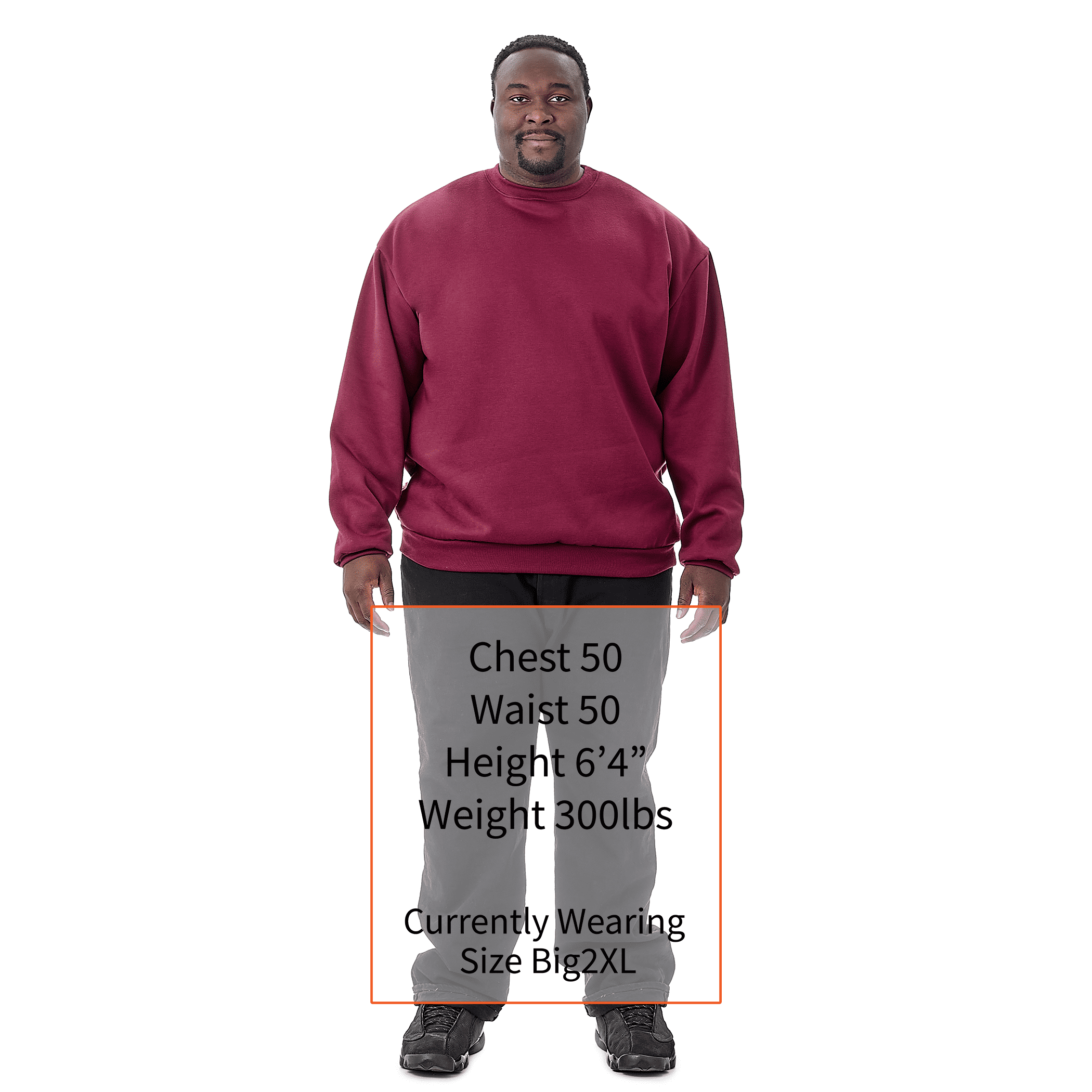 JC DISTRO USA-made Men's Big Size Mid-Weight Fleece Crewneck