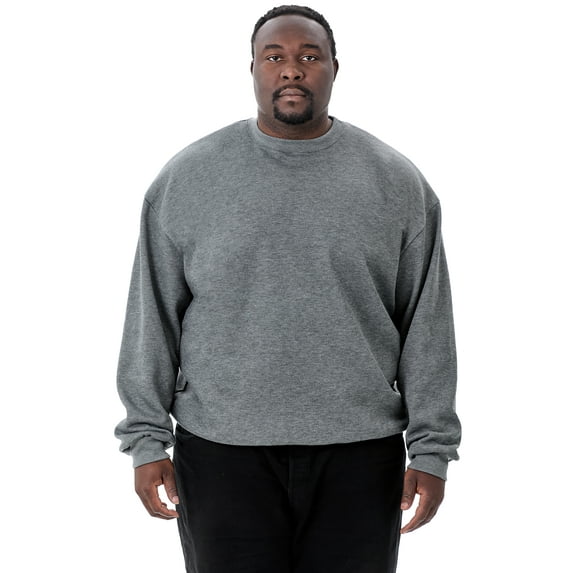 JC DISTRO USA-made Men's Big Size Mid-Weight Fleece Crewneck Sweatshirt Charcoal Big6XL