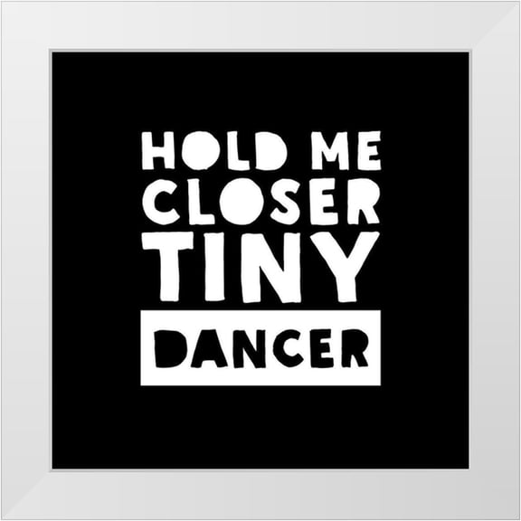 JC Designs 12x12 White Modern Wood Framed Museum Art Print Titled - In Black And White Music III-Tiny Dancer