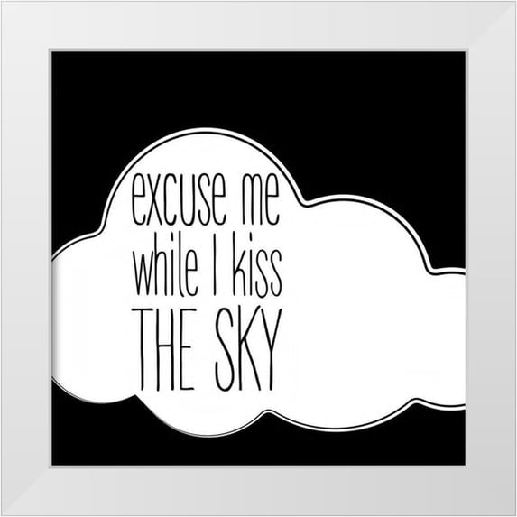 JC Designs 12x12 White Modern Wood Framed Museum Art Print Titled - In Black And White Music VI-Kiss the Sky