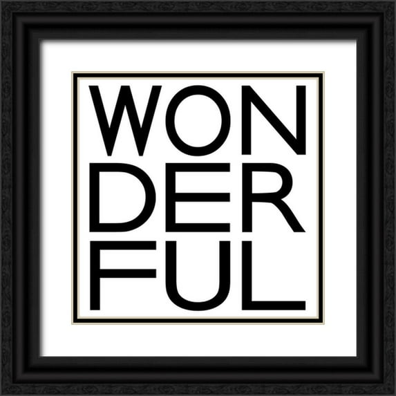 JC Designs 15x15 Black Ornate Wood Framed with Double Matting Museum Art Print Titled - In Black And White I-Wonderful
