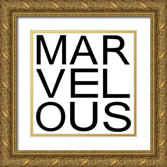 JC Designs 15x15 Gold Ornate Wood Framed with Double Matting Museum Art Print Titled - In Black And White III-Marvelous