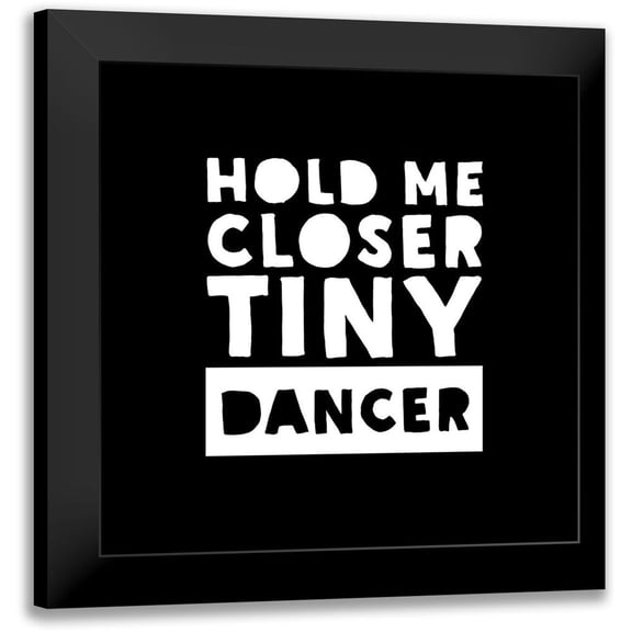 JC Designs 20x20 Black Modern Framed Museum Art Print Titled - In Black And White Music III-Tiny Dancer