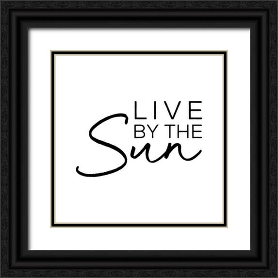 JC Designs 20x20 Black Ornate Wood Framed with Double Matting Museum Art Print Titled - In Black And White Sentiment V-Sun