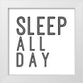 thumbnail image 1 of JC Designs 26x26 White Modern Wood Framed Museum Art Print Titled - In Black And White Sentiment I-Sleep, 1 of 4