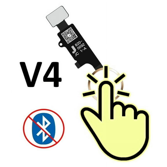 JC Home Button V4 (NO BLUETOOTH VERSION) For iPhone 7 7P 8 8P White / Gold