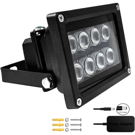 JC IR Illuminator 8-Led Infrared Light Wide Angle with Power Adapter for Security Camera System and VRS