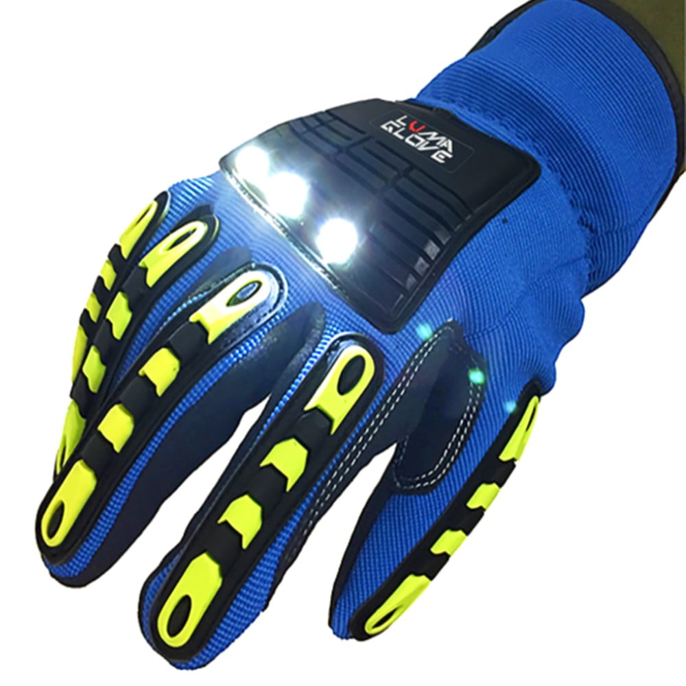 JC Manufacturing + Marketing Luma Touchscreen Unisex Work Gloves, X-Large, Pair, Dacron/Spandex Fiber Blue