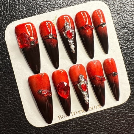 JC Regular Size Coffin Nails, Clear, 10 Pieces