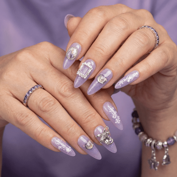 JC Short Coffin Plastic Artificial Nail Press-On Kit, 10 Pieces