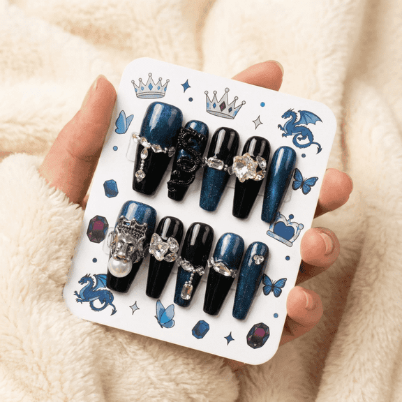 JC Short Length Nail Press Ons, Handmade, Durable & Stylish, Red