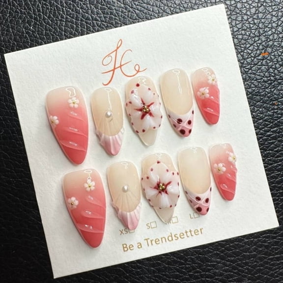 JC Short Length Nail Press Ons, Handmade, Durable & Stylish, Red