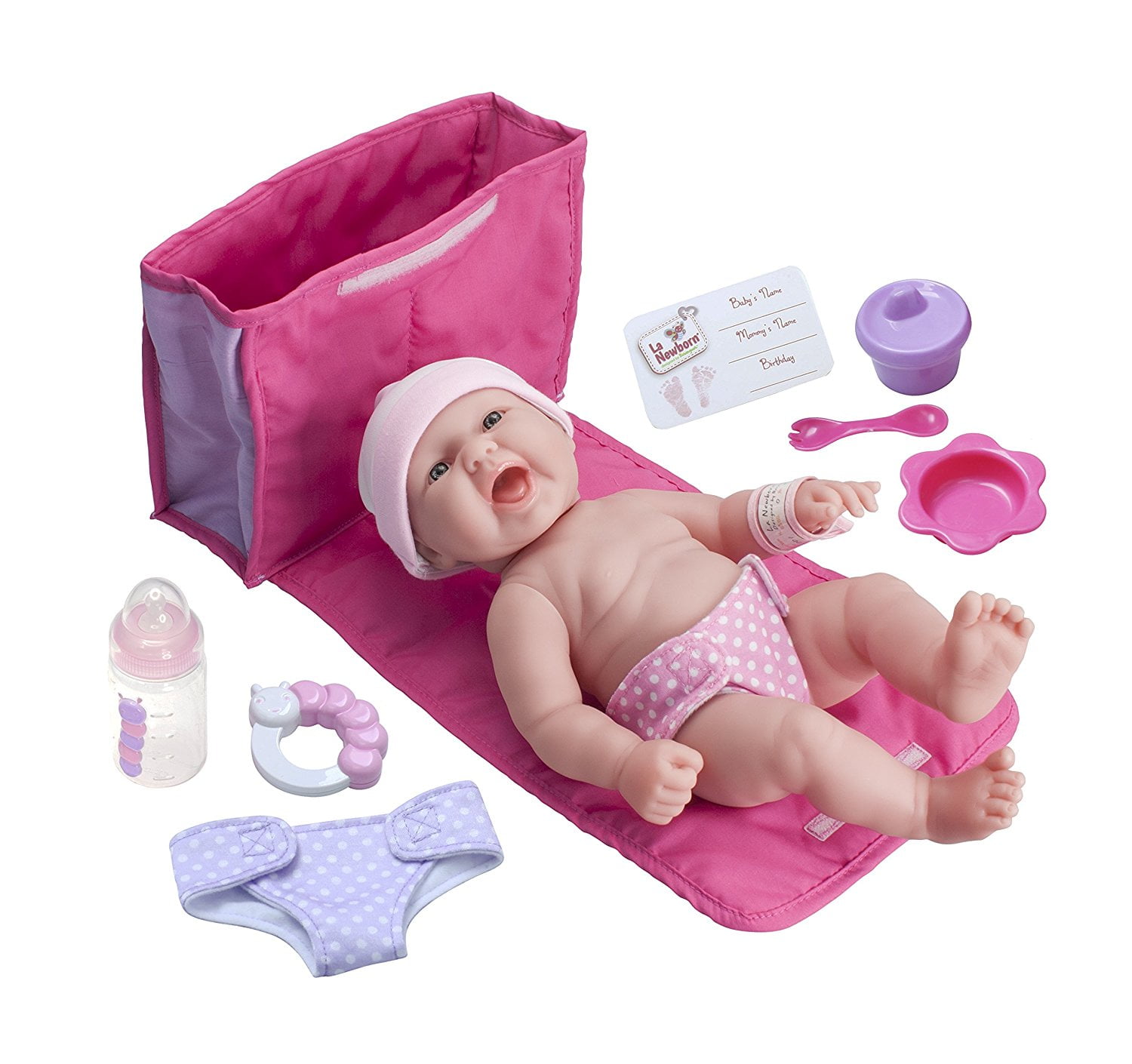 Boneca Bebê Reborn Julie JC Toys La Newborn Pretty in Pink 38 cm - Miami  Outlet Importados