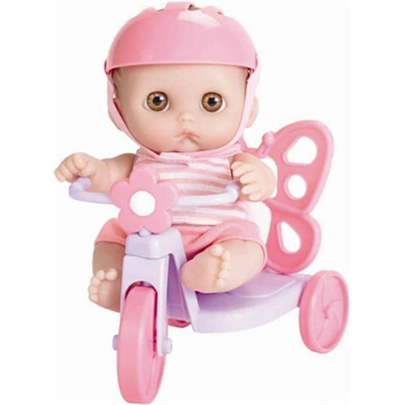 JC Toys 16978 8 in. All-Vinyl Doll in Butterfly Tricycle - Walmart.com