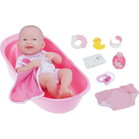 JC Toys 18570 La Newborn 14" Deluxe Bath Doll Set W/Accessories