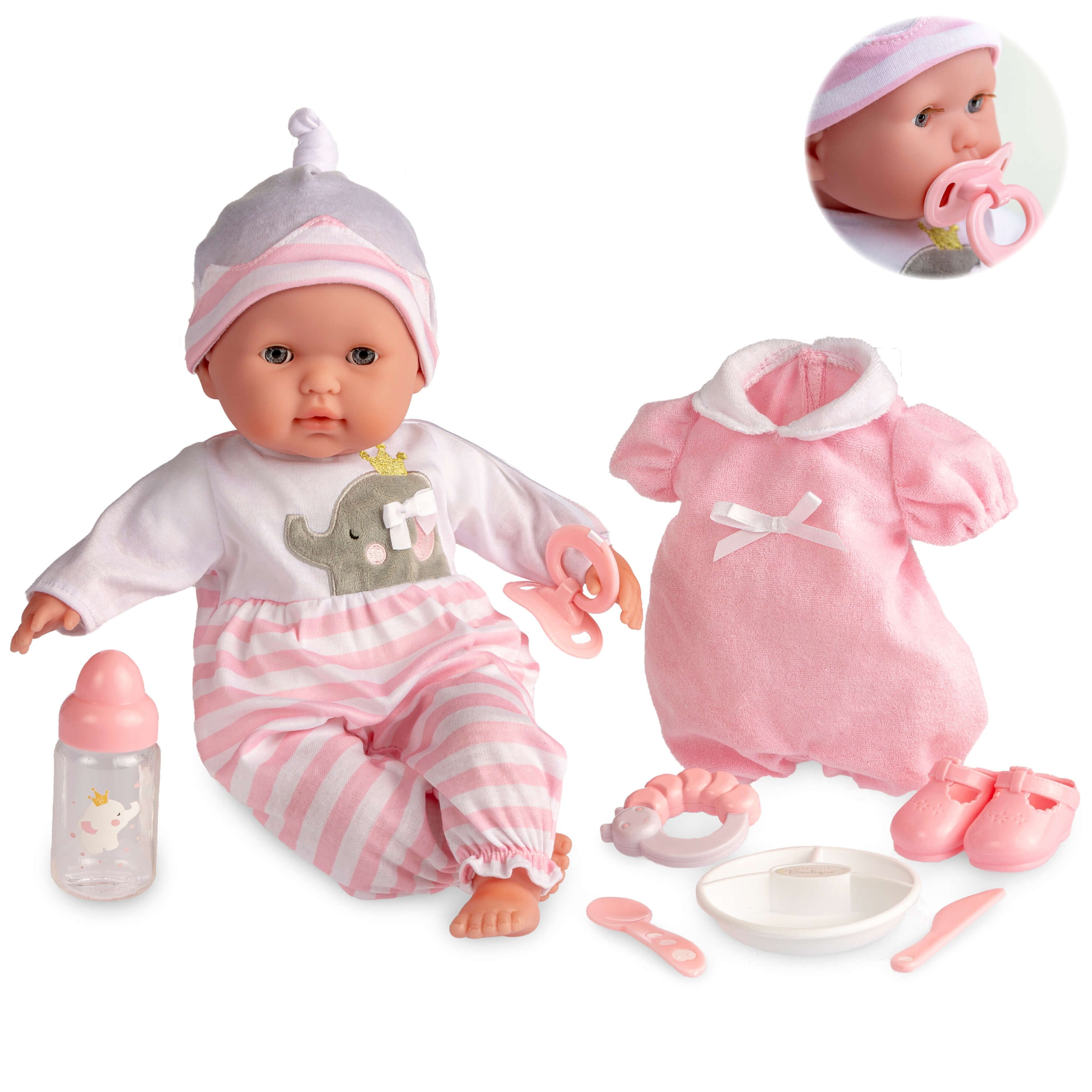 Goldberger Baby's First 19 So Big Baby Baby Doll with White 2 Piece Pajama  Outfit 