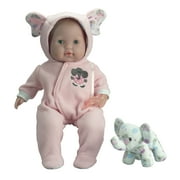 JC Toys Berenguer Boutique Soft Body 15" Pink Baby Doll Open/Close Eyes with Play Elephant Theme