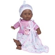 JC Toys La Baby African American Baby Doll |Washable 11 Inch Soft Body Doll with Pink Outfit, Blanket and Pacifier|For Children 12 Months and Older