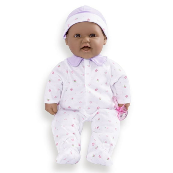 JC Toys La Baby 16-Inch Hispanic Soft Baby Doll with Accessories, Purple Outfit, Washable