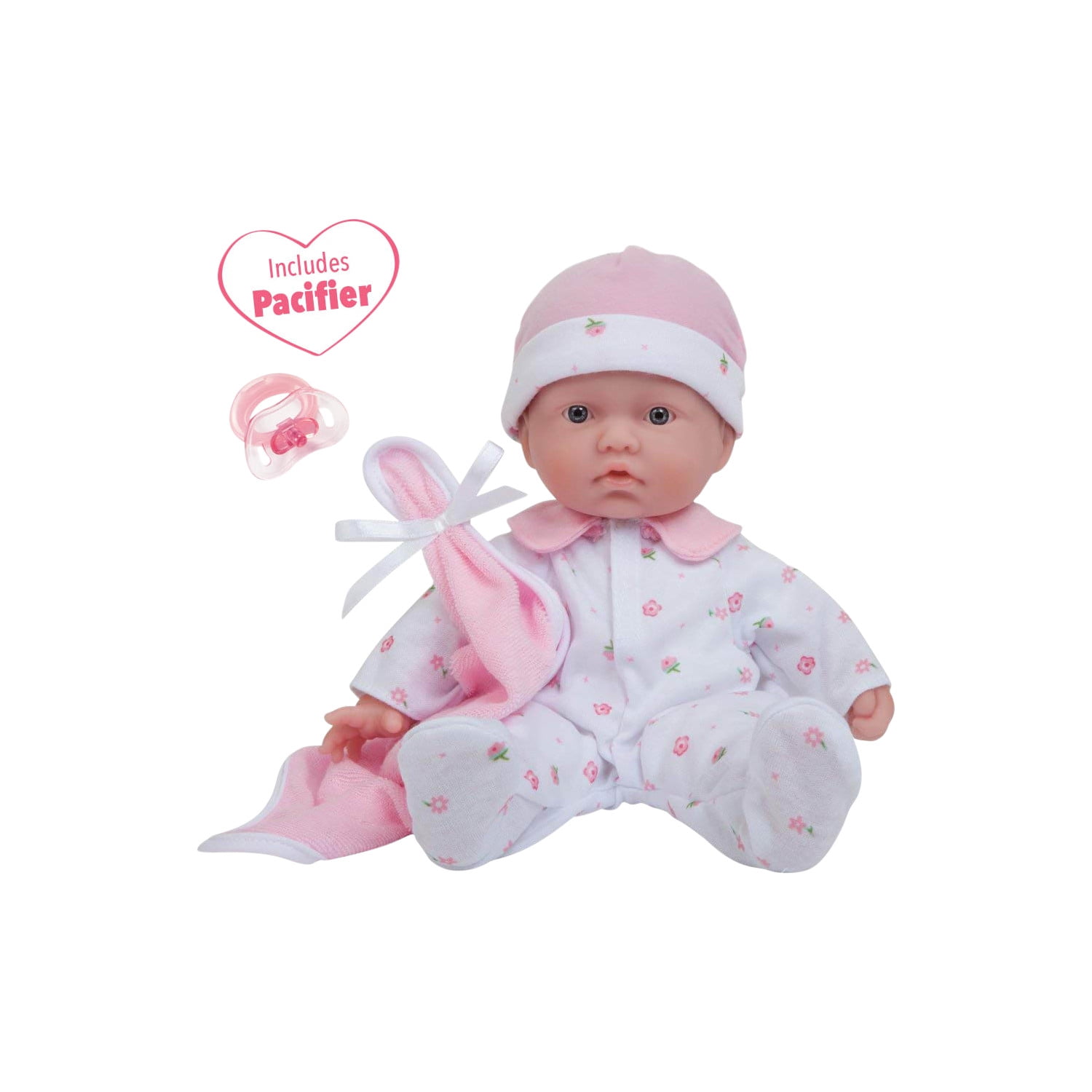 JC Toys La Baby Soft 11" Baby Doll, Pink with Blanket, Caucasian