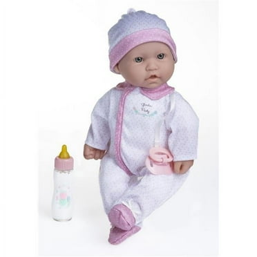 JC Toys La Baby Soft Body Dolls with Pacifier & Magic Bottle, Vinyl, Pink & White