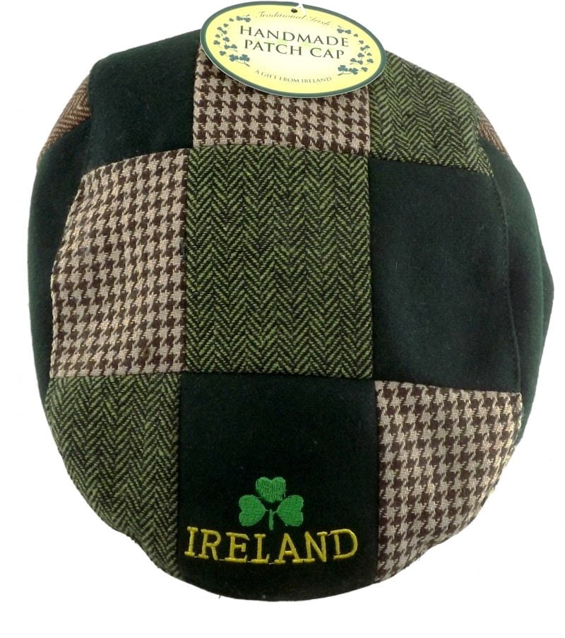 JC Walsh & Sons Ireland Green Patch Cap Gold Ireland– One Size Flat Cap Classic Mens Hats St Patrick's Day Accessories for Men