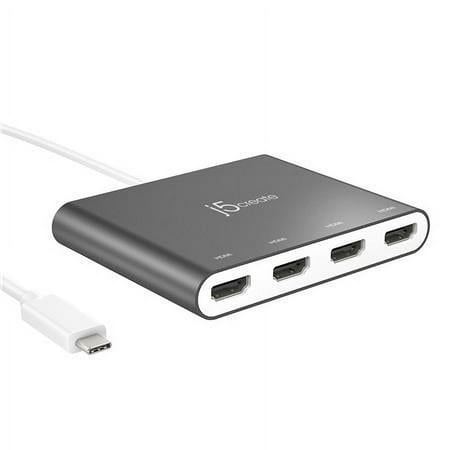 j5create - USB-C to 4-Port HDMI Multi-Monitor Adapter - Silver