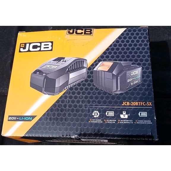 JCB 20V Lithium-Ion 5.0Ah Battery With Fast Charger And Indicator 24A