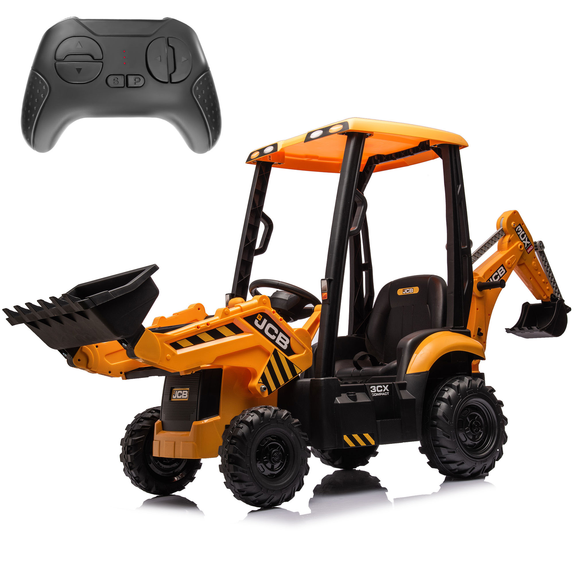 JCB Excavator Ride On & Bulldozer, 12V Battery Powered Construction