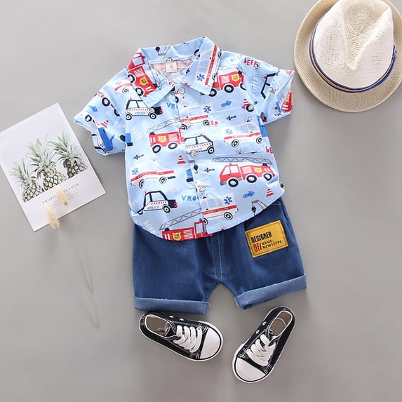 JCCXIN 1-4Years Baby Boys Clothes Sets Cartoon T-shirt Tops Shorts Summer Outfit Sets Versatile Dailywear