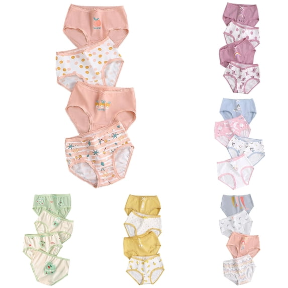 JCCXIN Baby Girls Underwear 4 Pack Cotton Junior Panties Soft Breathable Elastic Waist Cartoon Graphic Comfort School Home Everyday Wear Breathable Underpants,Pink,11-12 Years