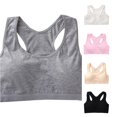 thumbnail image 1 of JCCXIN Big Girls Training Bras Padded Wireless Junior Sports Bras Soft Seamless Cami Elastic Wide Strap School Everyday Comfort Breathable Bralette,Grey,13-18 Years, 1 of 4