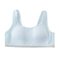 thumbnail image 1 of JCCXIN Big Girls Training Bras Padded Wireless Junior Sports Bras Soft Seamless Cami Elastic Wide Strap School Everyday Comfort Breathable Bralette,Light Blue,16-18 Years, 1 of 9