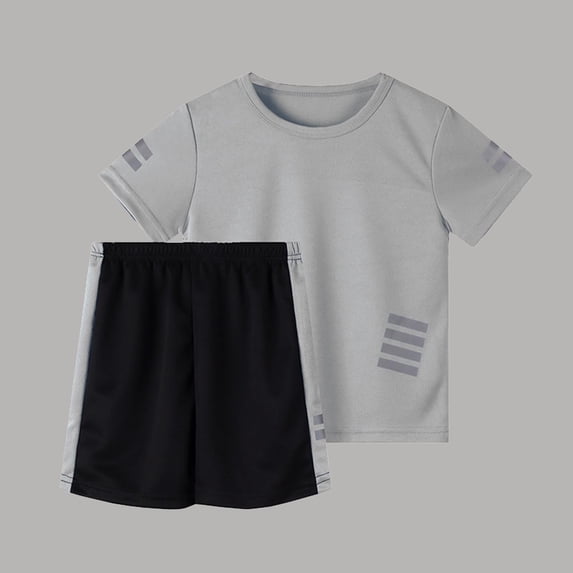 JCCXIN Boys Summer Reflective Athletic Outfit Sets Mesh Short Sleeve O-Neck T Shirt And Shorts For Play Fashionable Clothes Sets