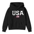 thumbnail image 1 of JCCXIN Child Boys Girls Hoodie Sweatshirt Usa Graphic Print Long Sleeve Letter Graphic Print Pullover Hooded Casual Clothes Daily Wear Outdoor Play Stylish Party Top,Black,3-4 Years, 1 of 2